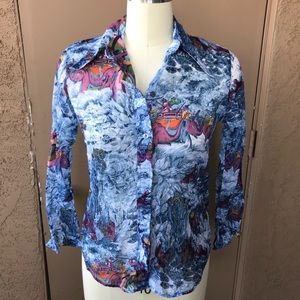 Vintage Blue Elephant Blouse